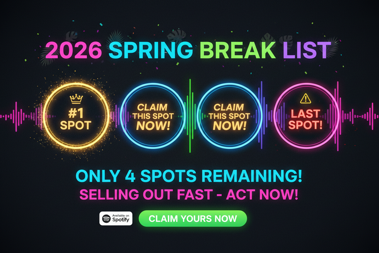 2026 Spring Break List - #1 Spot Available
