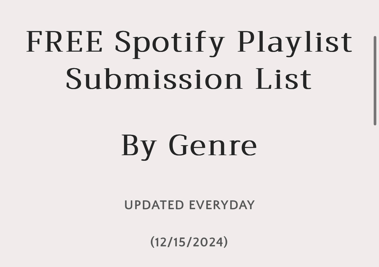 Your Playlist Added to Our Free Submission List